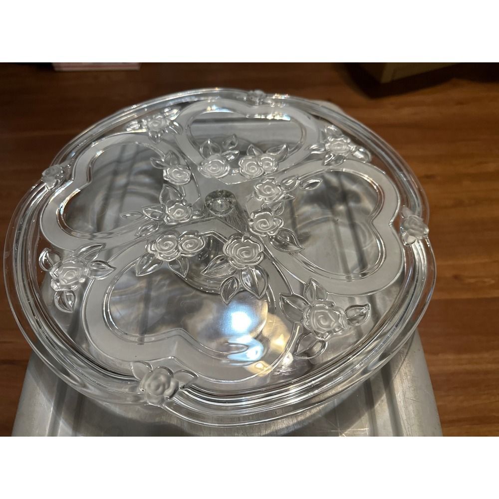 Vintage Walther Rosella series 13" Glass Cake Plate made in Germany